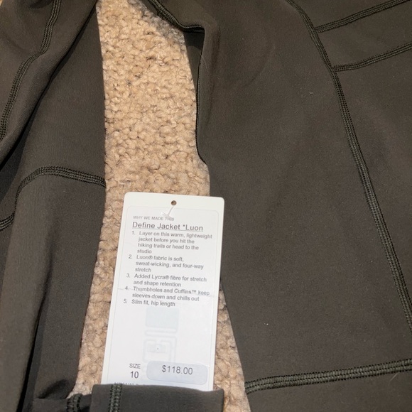 Lululemon Women’s define jacket size 10, olive green - Picture 4 of 4